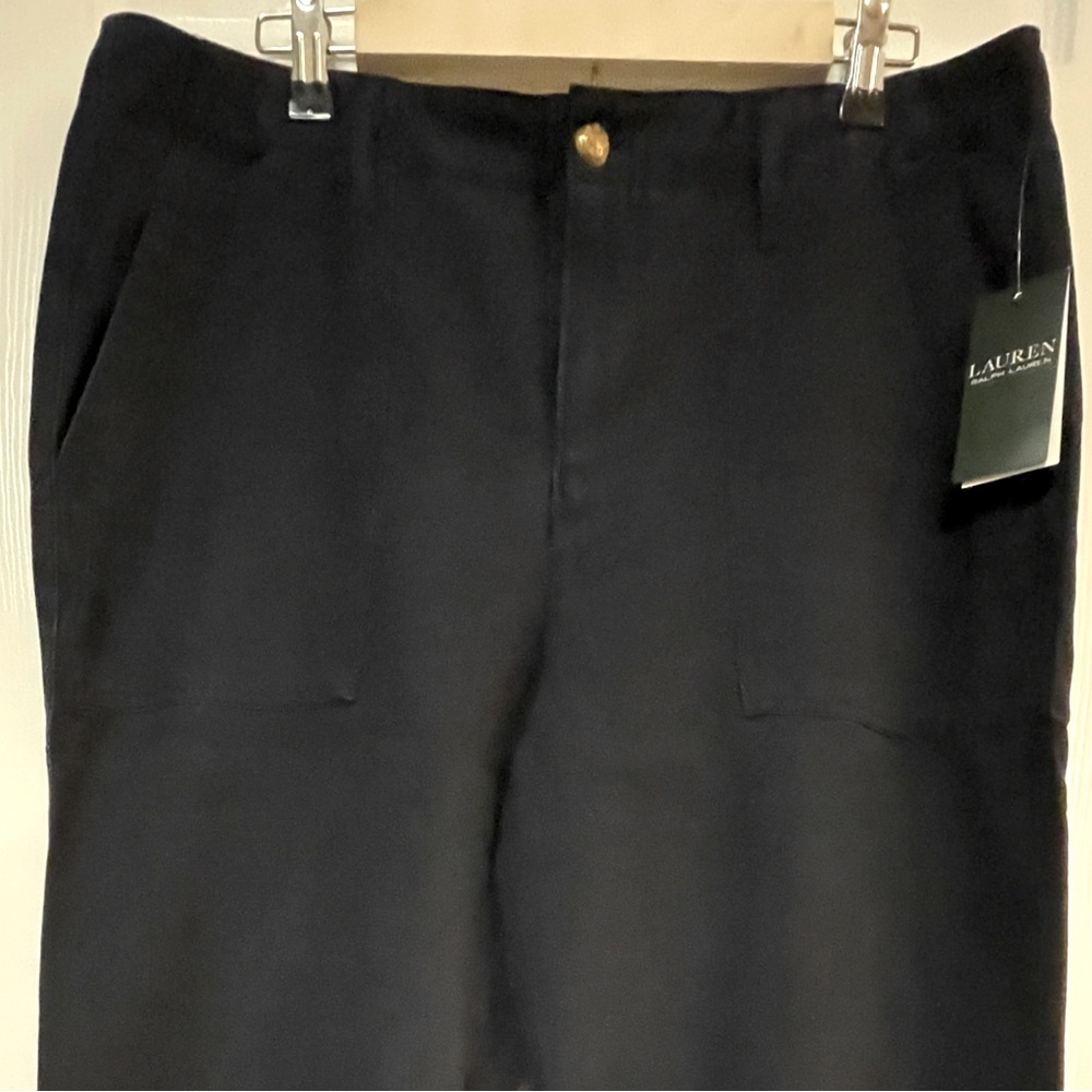 Lauren Ralph Lauren Navy Blue Cropped Length Utility Pants - Size 12 - NWT